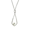 Collier d'occasion or 750 blanc diamants et perle de culture blanche 45 cm - vue V1