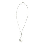 Collier d'occasion or 750 blanc diamants et perle de culture blanche 45 cm - vue 2