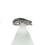 Bague d'occasion or 585 blanc diamants blancs et bleus traités - vue 1