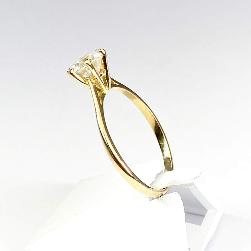 Solitaire tweedehands goud 750 gele diamant - bekijk 2