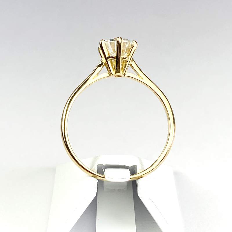 Solitaire tweedehands goud 750 gele diamant - bekijk 3