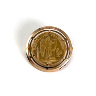 Broche d'occasion or 750 jaune pièce 20 francs republique française