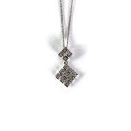 Collier d'occasion or 375 blanc diamants 45 cm
