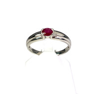Bague d'occasion or 375 blanc rubis