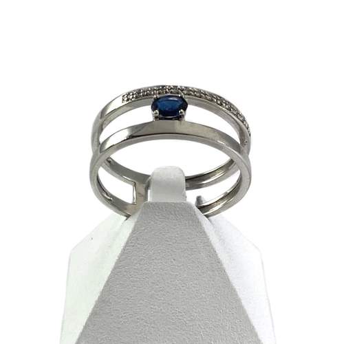 Bague d'occasion or 375 blanc saphir