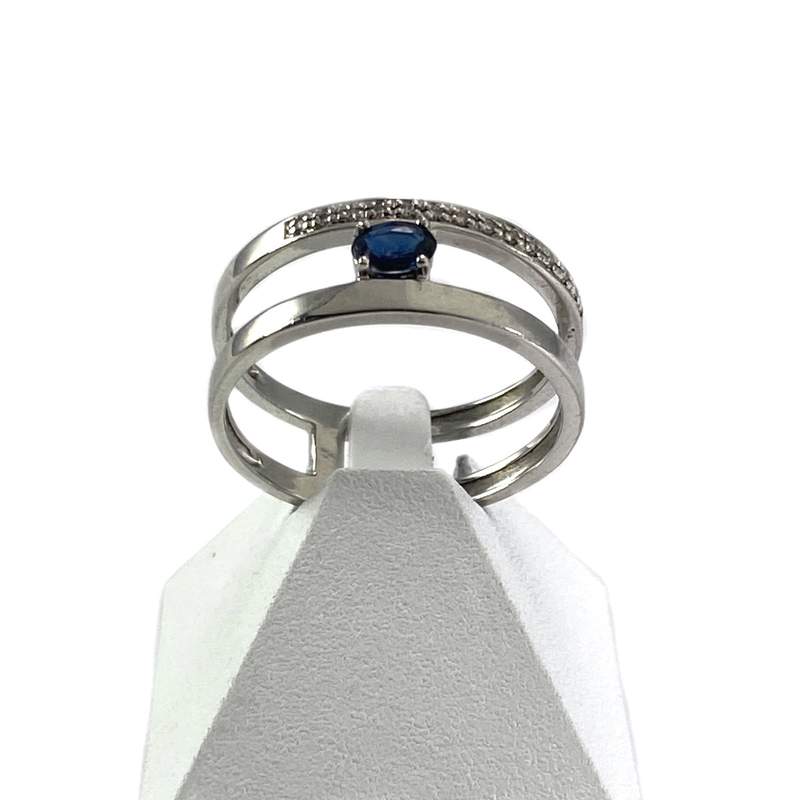 Bague d'occasion or 375 blanc saphir - vue 1