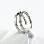 Bague d'occasion or 375 blanc saphir - vue 2