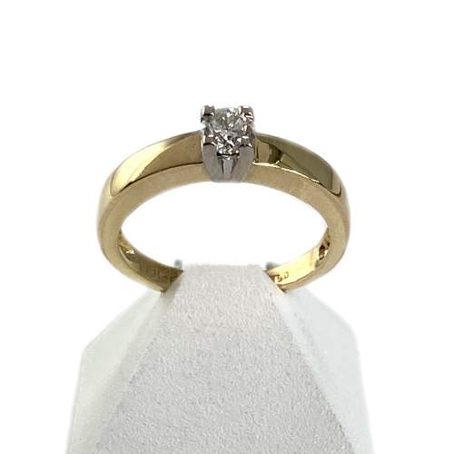 Second-hand 750 yellow gold and diamond ring