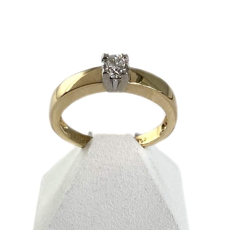 Bague d'occasion or 750 jaune et diamant - vue 1