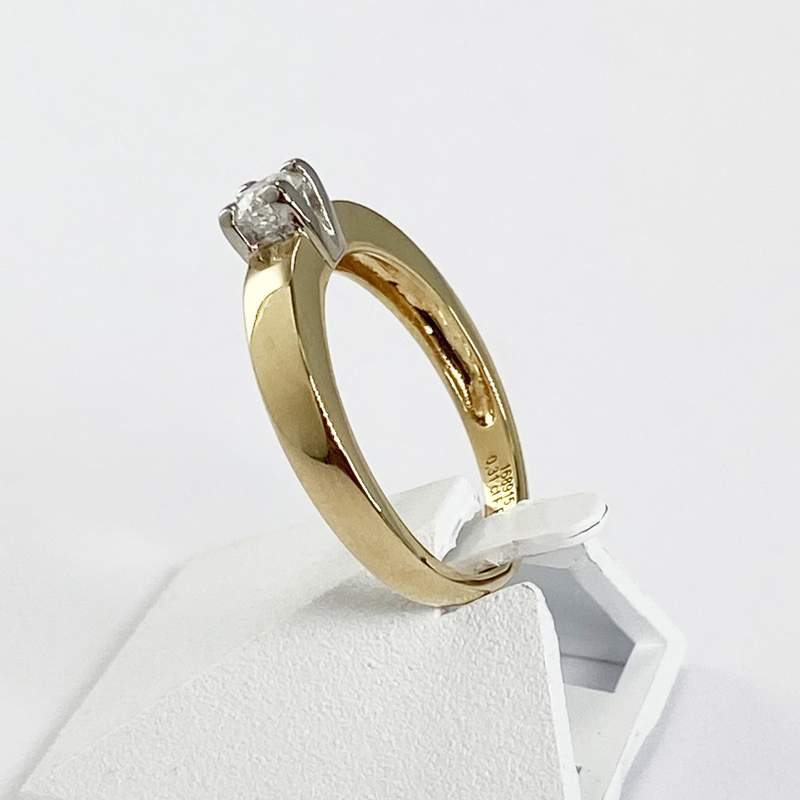 Bague d'occasion or 750 jaune et diamant - vue 2