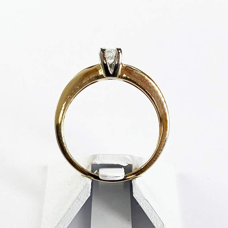 Bague d'occasion or 750 jaune et diamant - vue 3