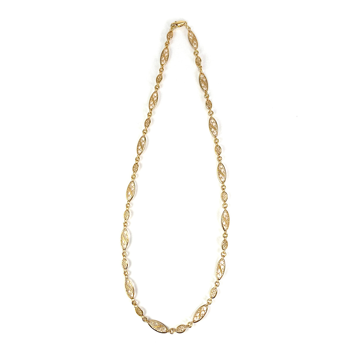 Collier d'occasion or 750 jaune maille filigranée 60 cm - vue 2