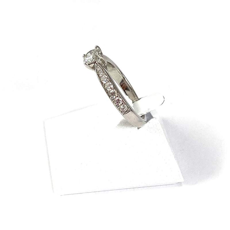 Second hand gold 750 white diamonds ring - view 2