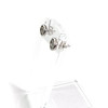 Boucles d'oreilles clous d'occasion or 750 blanc diamants synthétiques - vue V2