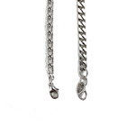 Collier d'occasion argent 925 maille gourmette plastique noir pierres blanches - vue 3