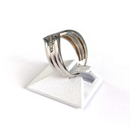 Bague d'occasion or 750 blanc 'V' diamants - vue 2
