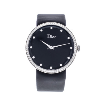 Montre d'occasion Dior D femme acier bracelet textile noir