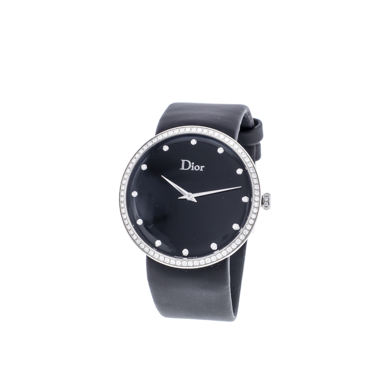 Montre d'occasion Dior D femme acier bracelet textile noir - vue 4