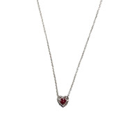 Collier d'ocasion or 750 blanc rubis et diamant 41.5 cm