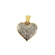 Pendentif coeur d'occasion or 750 jaune diamants