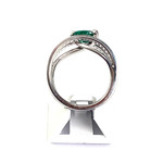 Bague d'occasion or 750 blanc emeraude diamant - vue 3