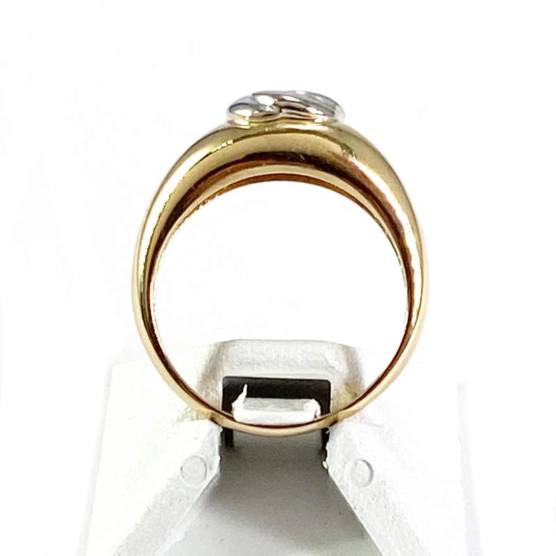 Tweedehands ring goud 750 2 toon diamanten - bekijk 3