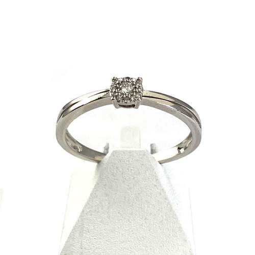 Bague d'occasion or 375 blanc diamants