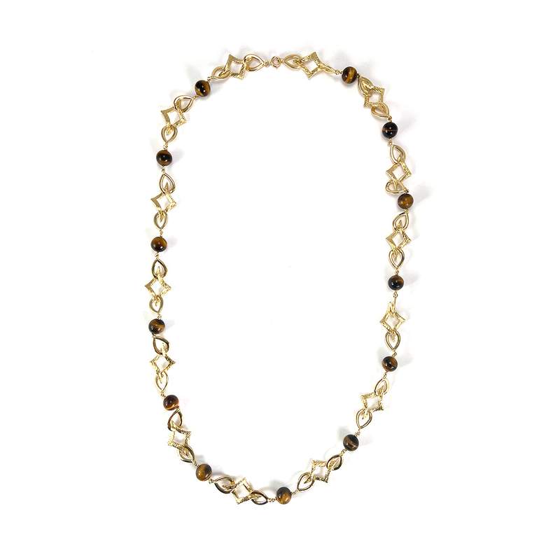 Secondhand necklace gold 750 yellow fancy mesh 70 cm - view 2