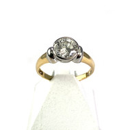 Solitaire d'occasion or 750 2 tons diamant