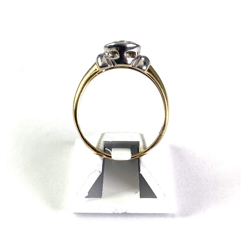Solitaire tweedehands goud 750 2 toon diamant - bekijk 3