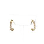 Pre-owned 14K yellow gold stud earrings with diamonds - view 1