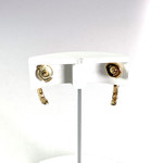 Second hand stud earrings gold 750 yellow diamonds - view 3