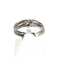 Bague duo d'occasion or 750 blanc diamant