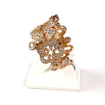 Bague d'occasion or 750 rose diamants - vue 2