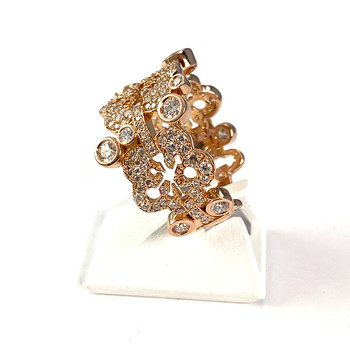 Second-hand gold ring 750 rose diamonds