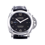 Montre d'occasion Panerai Luminor homme automatique acier bracelet cuir