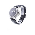 Montre d'occasion Panerai Luminor homme automatique acier bracelet cuir - vue 2