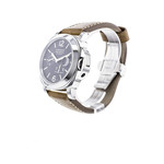 Montre d'occasion Panerai Luminor homme automatique acier bracelet cuir - vue 2