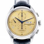 Montre d'occasion Baume et Mercier Clifton homme chronographe acier bracelet cuir - vue 1