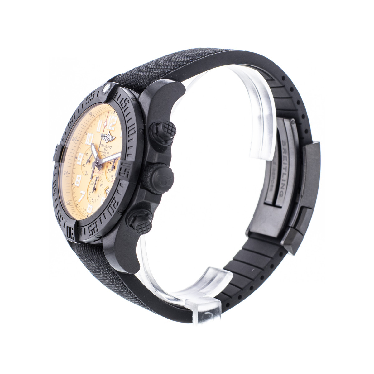 Montre d'occasion Breitling Chronomat homme chronographe bracelet caoutchouc - vue 2