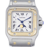 Montre d'occasion Cartier Santos femme or 750 acier - vue 1