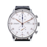 Montre d'occasion IWC Portugaise homme chronographe automatique acier bracelet cuir - vue 1