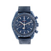 Montre d'occasion Omega Speedmaster homme chronographe automatique céramique bracelet cuir bleu - vue V1