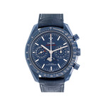 Montre d'occasion Omega Speedmaster homme chronographe automatique céramique bracelet cuir bleu - vue 1