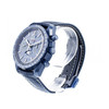 Montre d'occasion Omega Speedmaster homme chronographe automatique céramique bracelet cuir bleu - vue V2