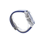 Montre d'occasion Omega Seamaster homme automatique titane bracelet cuir  bleu - vue D2