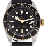 Montre d'occasion Tudor Black Bay homme automatique or 750 jaune bracelet cuir noir - vue D1