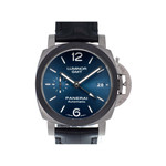 Montre d'occasion Panerai Luminor GMT homme automatique titane bracelet cuir noir - vue 1
