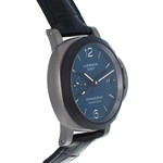 Montre d'occasion Panerai Luminor GMT homme automatique titane bracelet cuir noir - vue D2