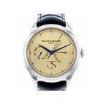 Montre d'occasion Baume et Mercier Clifton homme automatique acier bracelet cuir noir - vue 1